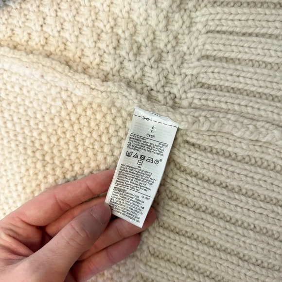 Gap Cream Knit Fur Draped Collar Sleeveless Open Midi Cardigan Vest Womens Small - Picture 5 of 6